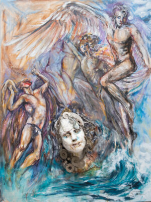 Queen of the Sean and Fallen Angels 36"x48" - Greek Gods Collection