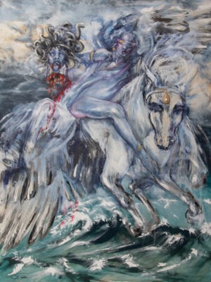 Pegasus and Medusa 36"x48" - Greek Gods Collection