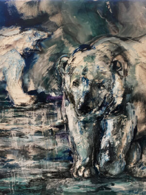 Glacial Night of the Polar Bear 36"x48"