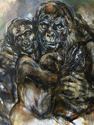 Gorilla Family 36"x48"